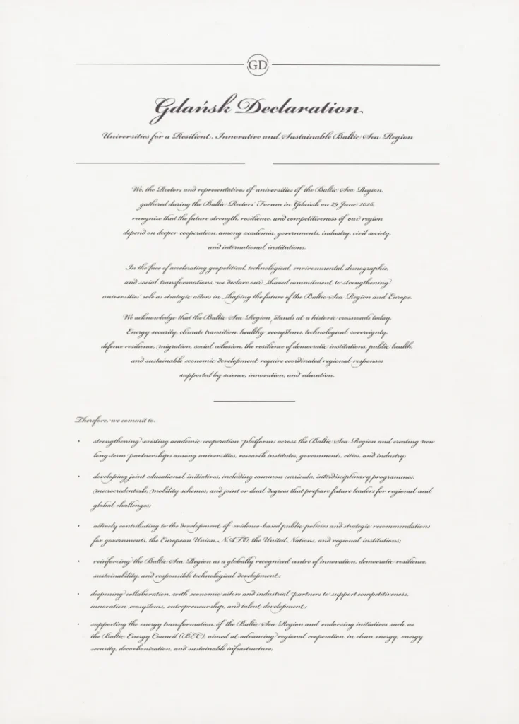 Gdańsk Declaration – page 1
