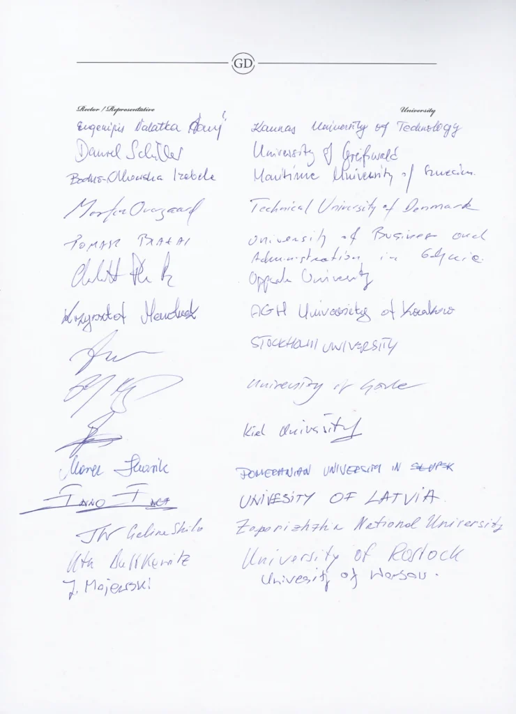Gdańsk Declaration – page 3 with signatures